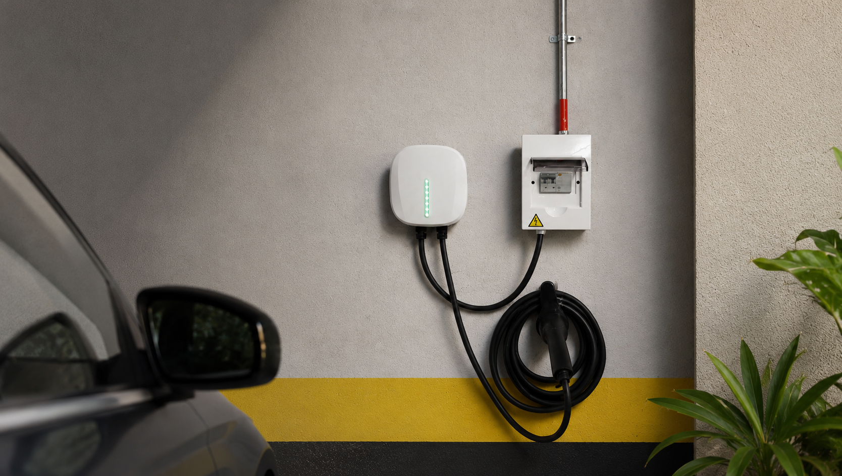 Cargador EV residencial instalado por Voltpath en casa colombiana